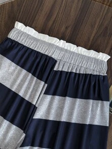 Everyssa Women's Casual Color Block Striped Long Pants - Multicolor - View 5