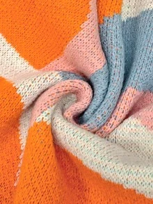Vaclyn Vacation Casual Colorblock Pattern Cardigan - Multicolor - View 8