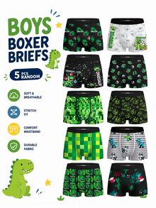 Boys' Soccer Game Machine Universe Cool Full Print Retro Baggy Street Fashion Soft Comfortable Base Layer Boxer Briefs Summer White Black - Multicolor - View 1