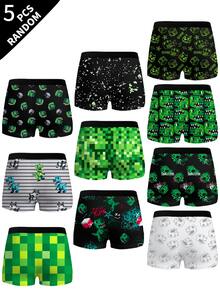Boys' Soccer Game Machine Universe Cool Full Print Retro Baggy Street Fashion Soft Comfortable Base Layer Boxer Briefs Summer White Black - Multicolor - View 3