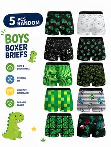 Boys' Soccer Game Machine Universe Cool Full Print Retro Baggy Street Fashion Soft Comfortable Base Layer Boxer Briefs Summer White Black - Multicolor - View 2