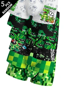 Boys' Soccer Game Machine Universe Cool Full Print Retro Baggy Street Fashion Soft Comfortable Base Layer Boxer Briefs Summer White Black - Multicolor - View 4