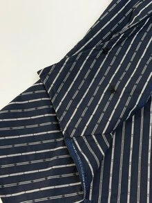 SHEIN ICON 女款黑白條紋長袖夾克與百褶迷你裙套裝，萬聖節夜晚派對、夜生活、夜店、外出、辦公室、秋季性感穿搭 - 黑色 - 查看 7