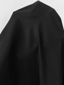 SHEIN CURVE+ Jaket Wanita Ukuran Besar Model Plus, Kancing & Resleting, Lengan Panjang, Saku, dan Berkerudung untuk Musim Gugur - Hitam - View 11
