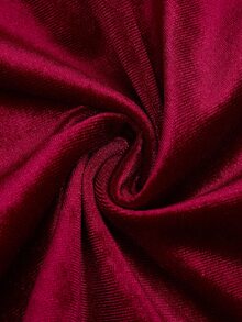 Sweetra Victorian French Court Vintage Light Punk Y2K Lace Embroidered Ruffle Stand Collar Halloween Cosplay Mix & Match Long Sleeve Plus Size Velvet T-Shirt Top - Burgundy - View 7