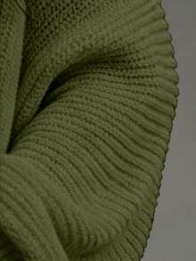 SHEIN Autumn/Winter Casual Versatile Solid Color Cardigan - Dark Green - View 5