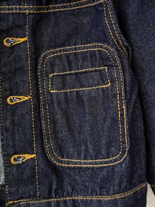 Baby Boys Fall/Winter Warm Teddy Fleece Lined Blue Denim Loose Jacket With Pocket,For Baby School Clothes,Streetwear Outfits,Toddler Jacket,Warm Jacke - Dark Wash - View 6