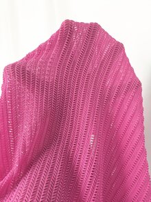 SHEIN Swim Summer Beach Solid Color Cover Up Top And Pants Set - Hot Pink - View 7