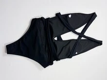 Swim SXY Plunge Backless One Piece Swimsuit - Black - View 3