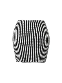 Swim Oasis 2026 New Spring/Summer Women 2 Pieces Swimsuit With Skirt, Special Fabric Beach Holiday Elegant Casual Swimwear Set - Black and White - View 6