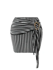 Swim Oasis 2026 New Spring/Summer Women 2 Pieces Swimsuit With Skirt, Special Fabric Beach Holiday Elegant Casual Swimwear Set - Black and White - View 4