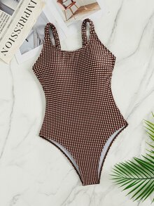 Swim Vcay 女款海灘音樂節春夏紮染印花抓皺粗肩帶收腰顯瘦圓領時尚優雅連身泳衣 - 彩色 - 查看 5