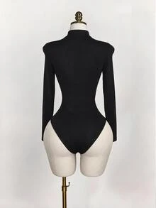 SHEIN ICON 95%棉女款休閒長袖連身衣，蜘蛛印花，夏季服飾，街頭風，適合日常通勤、約會、聚會、秋冬/夏季、派對、婚禮、海灘、畢業典禮，優雅休閒，外出穿搭，Y2K，音樂節穿搭，度假服飾，返校穿搭 - 彩色 - 查看 2
