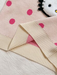 HELLO KITTY AND FRIENDS | SHEIN Playful Pals 2件組女孩可愛卡通裝飾波點長袖針織毛衣與針織裙，秋冬套頭衫 - 彩色 - 查看 9