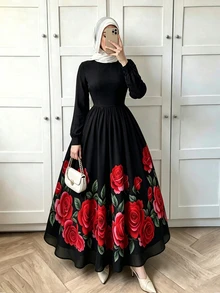 Celisse 女款秋季服飾 優雅花卉印花洋裝 - 彩色 - 查看 3