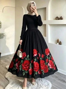 Celisse 女款秋季服飾 優雅花卉印花洋裝 - 彩色 - 查看 1