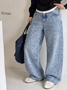 SHEIN Tween Girl Tween Girl Tween Girls Jeans - Blue - View 4