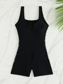 Swim SPRTY New Women's Sleeveless One-Piece Surf Suit (Summer/Autumn) - A Form-Fitting One-Piece Surf Suit Featuring Wide Strap And A Design That Blend - Multicolor - View 2