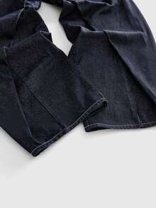 ROMWE MEN Street Life Men's Button Casual Versatile Daily Wear Curved Leg Jeans - Blue - View 4