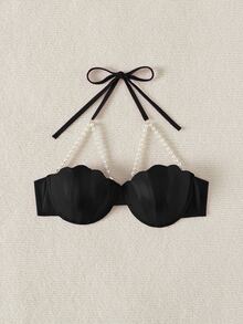 Swim SXY 2025 Women's Halter Backless Bikini Swimwear Top For Beach Summer - Black - View 3