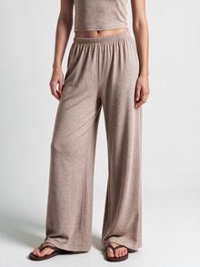 SHAPORA 3pcs Setelan Pakaian Santai Wanita Kasual Warna Polos Lengan Panjang Pas Badan, Atasan Camisole dan Celana, Pakaian Nyaman, Pakaian Musim Gugur dan Musim Dingin - Khaki - View 3