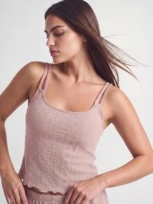 EasyFave 女士针织家居服套装 - 藕粉色 - 查看 3