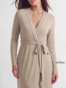SHAPORA Women Lounge Robes Berikat Plain Casual - Aprikot - View 1