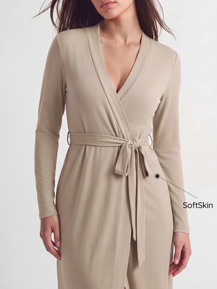 SHAPORA Women Lounge Robes Berikat Plain Casual - Aprikot - View 1