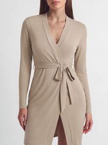SHAPORA Women Lounge Robes Berikat Plain Casual - Aprikot - View 3