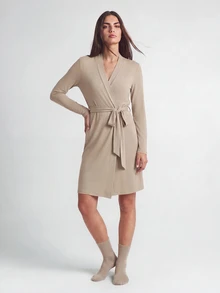 SHAPORA Women Lounge Robes Berikat Plain Casual - Aprikot - View 4