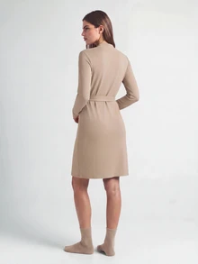SHAPORA Women Lounge Robes Berikat Plain Casual - Aprikot - View 2