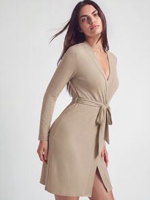 SHAPORA Women Lounge Robes Berikat Plain Casual - Aprikot - View 6