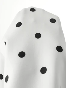 Lyckli Maternity Polka Dot Pattern Zipper Front Hooded Sweatshirt And Adjustable Waist Long Pants Casual 2 Pieces Set Fall - Black and White - View 12