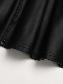 SHEIN 青少年女孩寬腰帶裙褲，附手機口袋 - 黑色 - 查看 4