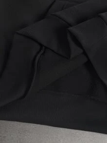 STYNVO 男士字母刺繡長袖連帽衫與運動長褲休閒套裝 - 黑色 - 查看 7