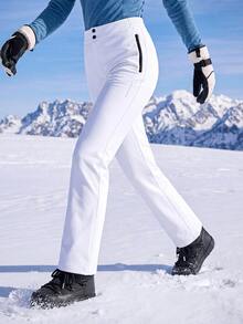 In My Nature Women's Casual Button Zipper Pocket Outdoor Long Pants - White - View 1