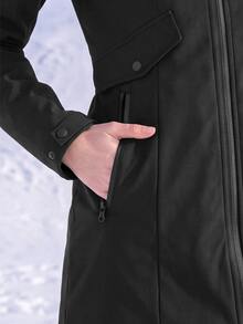 In My Nature Jaket Softshell Outdoor Wanita Lengan Panjang dengan Resleting dan Tudung - Hitam - View 3