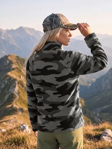 In My Nature 女款迷彩抓絨長袖戶外運動衫 - 彩色 - 查看 3