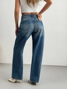 RiviMae WOMEN WIDE LEG LOW WAIST JEANS - أزرق متوسط - مشاهدة 2
