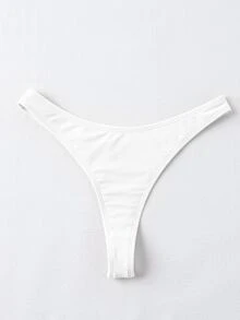 Swim Basics Solid High Cut Bikini Bottom,Summer Beach,Fourth Of July,Independence Day - White - View 3