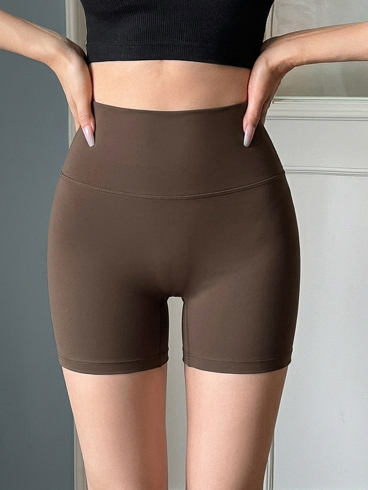 DAZY Slim Fit Short Micro-Shaping Women's Anti-Embarrassment Base Layer Safety Shorts - Brown - View 4