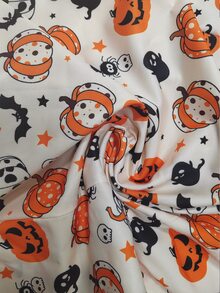 EMERY ROSE Plus Size Halloween Print Short Sleeve Shirt - Multicolor - View 3