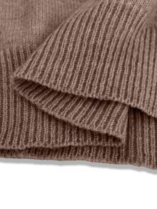 EMERY ROSE Women's Solid Color Off-Shoulder Long Sleeve Loose Fashion Sweater, Autumn/Winter - Brown - View 10