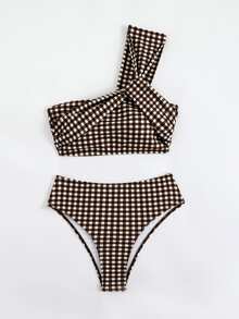 Costavie Women's Vacation Beach Plaid Swimwear Set - Multicolor - View 5