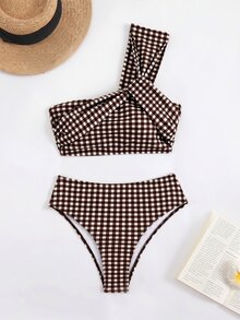 Costavie Women's Vacation Beach Plaid Swimwear Set - Multicolor - View 4