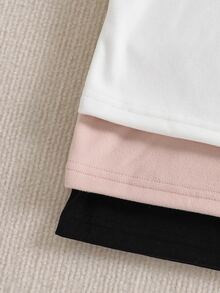 SHEIN Sparklyn 青少年女孩秋季上衣 秋冬加厚保暖休閒百搭日常穿搭層次感高領羅紋抓絨布料純色C... - 彩色 - 查看 5