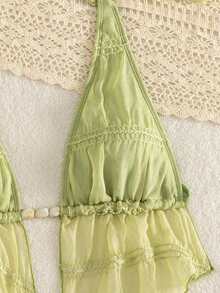 Swim Mod New Sequin Green Bikini Swimwear For Women, Sexy Beach Vacation & Date Wear, Spring/Summer Bikini Green - Green - View 6