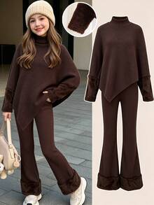 Elladie kids Tween Girls T-Shirt Co-Ords - Brown - View 9