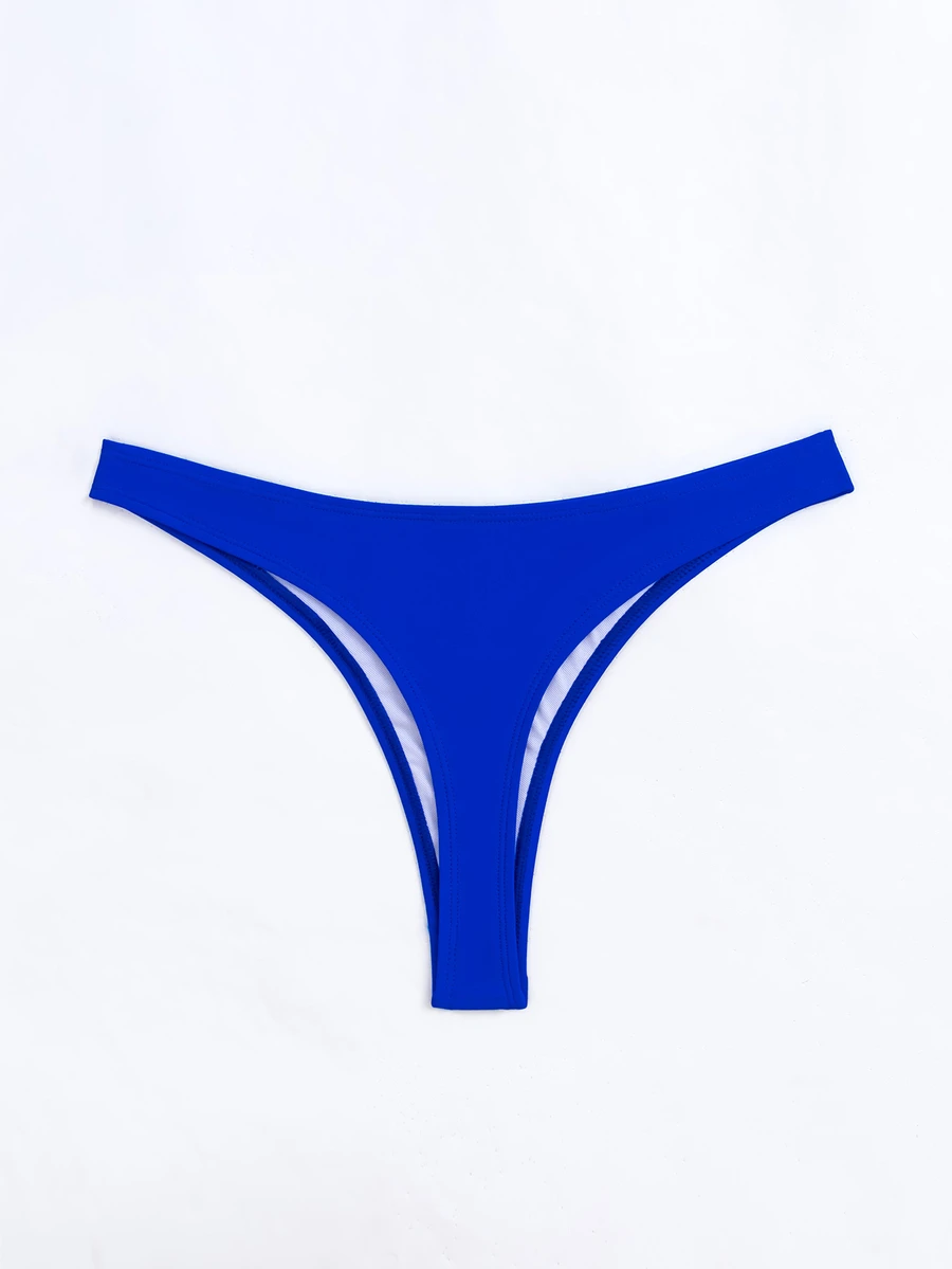 Swim Basics Summer Beach Solid Bikini Bottom - Royal Blue - View 1