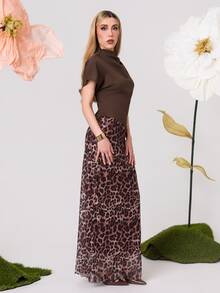 PRISCILA ESCOTO PRISCILA ESCOTO 豹纹休闲裙，简约时尚，日常必备 - 咖啡棕 - 查看 1